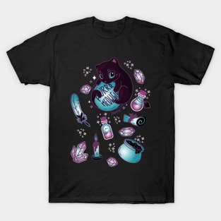 Purr meowgic black magic cat T-Shirt